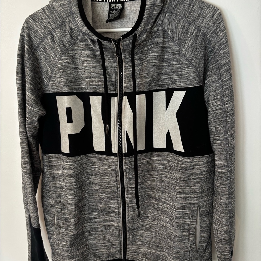 Victoria's Secret PINK Heather Gray Zip-up Hoodie
